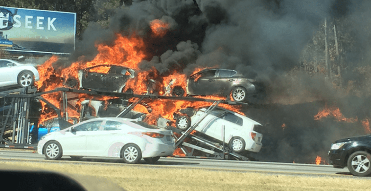 cars on fire